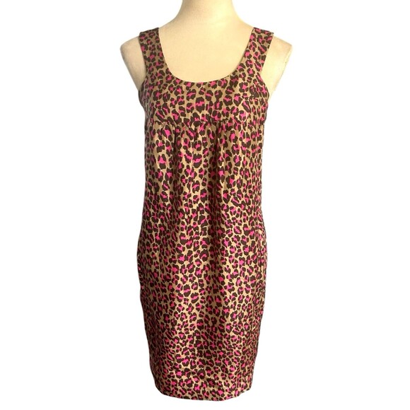 Michael Kors Dress Womens 100% Silk Sz 4 Cheetah Print Pockets Sleeveless Shift - Picture 1 of 9